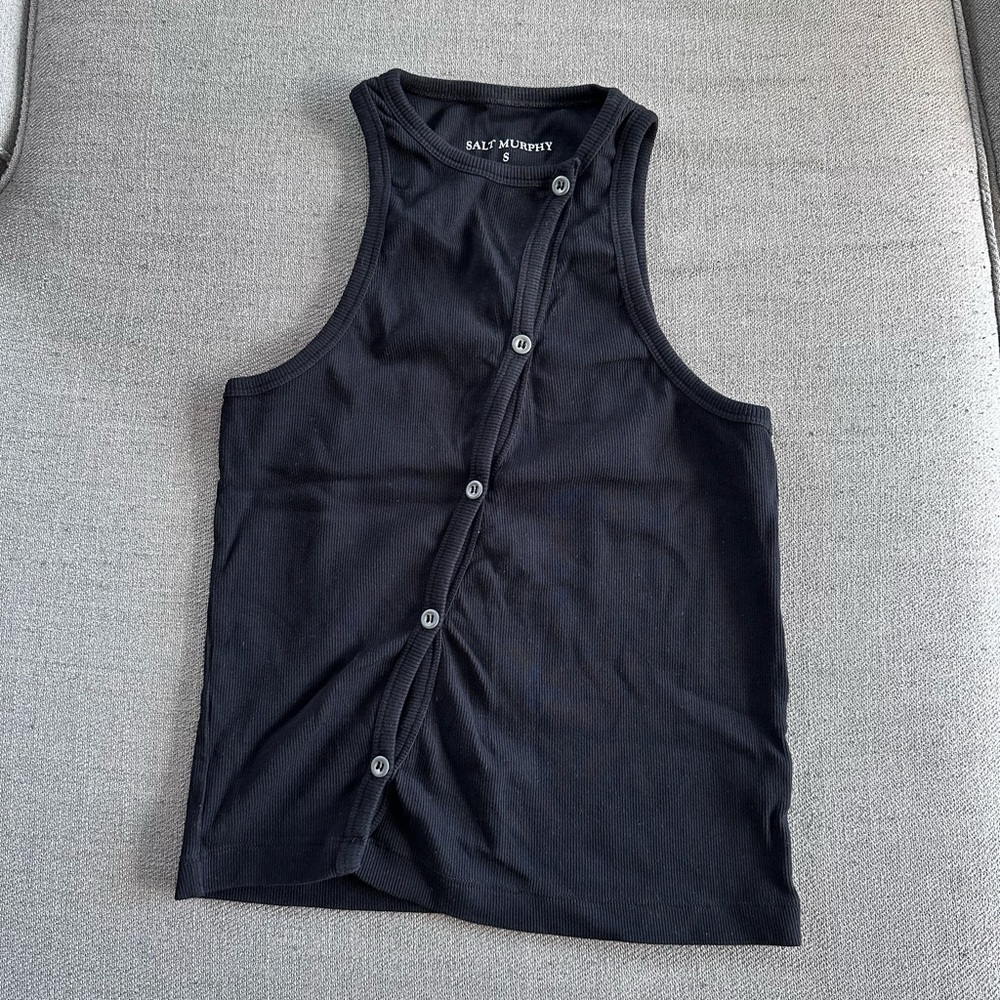 Salt Murphy Black Button-Up Tank Top